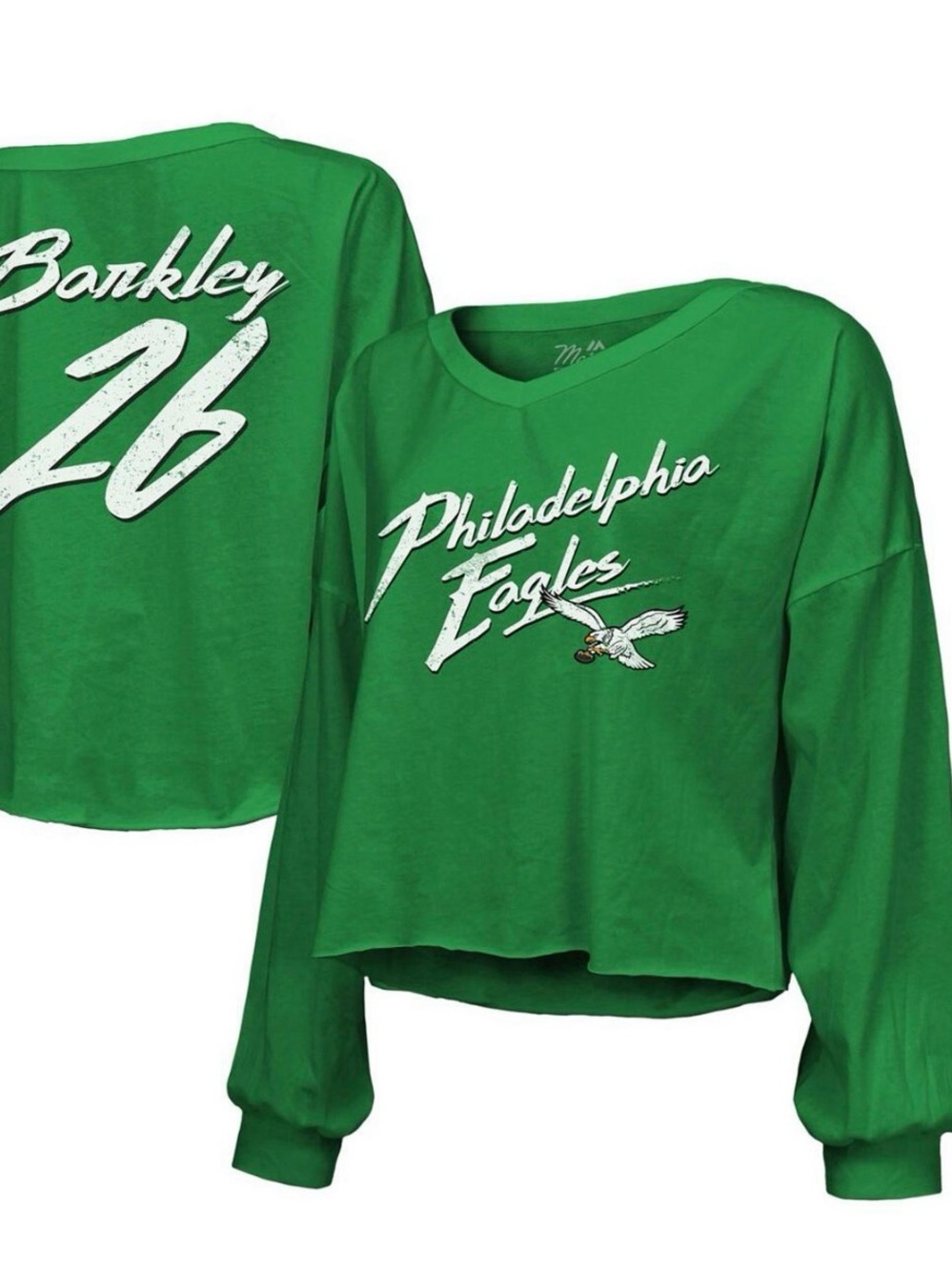 Philadelphia Eagles Green Cropped Pullover Tee
